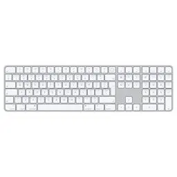 Produktbild: Apple Magic Keyboard mit Touch ID und Ziffernblock: Bluetooth, wiederaufladbar. Kompatibel mit Mac Computern mit Apple Chip·· Englisch (International), Weiße Tasten