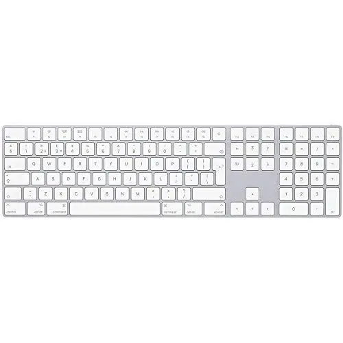 Produktbild: Apple Magic Keyboard mit Ziffernblock: Bluetooth, wiederaufladbar. Kompatibel mit Mac, iPad oder iPhone·· Englisch (International), Silber