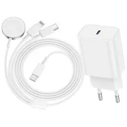 Produktbild: Apple Watch Ladekabel Original USB C, 3 in 1 iWatch Ladekabel 2m mit Schnellladegerät USB C für Apple Watch Serie 9/8/7/6/SE/5/4/3 Ultra, für iPhone 16 15 Pro Max/14 Plus/13 Mini/12/11