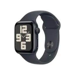 Produktbild: Apple Watch SE (2. Generation) GPS 40 mm Smartwatch mit Aluminiumgehäuse in Mitternacht und Sportarmband in Mitternacht (M/L). Fitness und Schlaftracker, Unfallerkennung, Herzfrequenzmesser