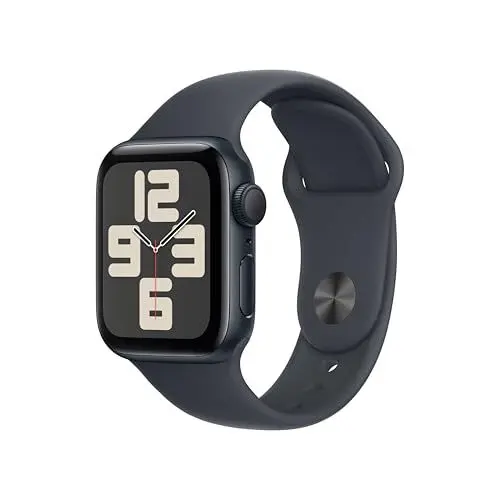 Produktbild: Apple Watch SE (2. Generation) GPS 40 mm Smartwatch mit Aluminiumgehäuse in Mitternacht und Sportarmband in Mitternacht (M/L). Fitness und Schlaftracker, Unfallerkennung, Herzfrequenzmesser