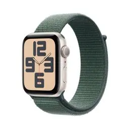 Produktbild: Apple Watch SE (2. Generation) GPS 44 mm Smartwatch mit Aluminiumgehäuse in Polarstern und Sport Loop in Seegrün (One Size). Fitness und Schlaftracker, Unfallerkennung, Retina Display, CO₂ neutral