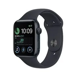 Produktbild: Apple Watch SE (2. Generation) (GPS, 44mm) Smartwatch - Aluminiumgehäuse Mitternacht, Sportarmband Mitternacht - Regular. Fitness-und Schlaftracker, Unfallerkennung, Herzfrequenzmesser, Wasserschutz