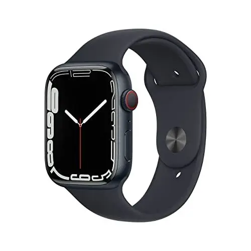 Produktbild: Apple Watch Series 7 (GPS + Zellular, 45MM) Aluminiumgehäuse Mitternacht mit Mitternacht Sportarmband (Generalüberholt)