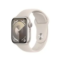 Produktbild: Apple Watch Series 9 (GPS 41 mm) Smartwatch mit Aluminiumgehäuse und Sport Loop in Mitternacht. Fitnesstracker, Blutsauerstoff und EKG Apps, Always-On Retina Display, Wasserschutz