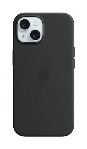 Produktbild: Apple iPhone 15 Silikon Case mit MagSafe – Schwarz ​​​​​​​