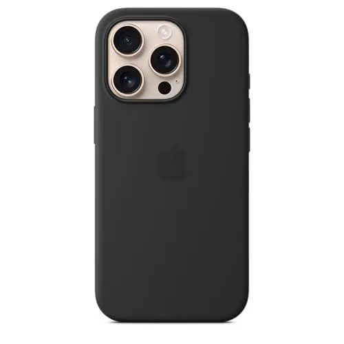 Produktbild: Apple iPhone 16 Pro Silikon Case mit MagSafe – Schwarz ​​​​​​​