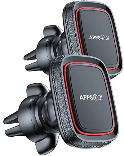 Produktbild: APPS2Car 2 Stücke N52 Handyhalterung Auto Magnet Lüftung, Universal 360° KFZ Handyhalter mit 6 Starke Magnet & 6 Metallplatten, Magnet Handyhalterung für iPhone, Samsung, Huawei