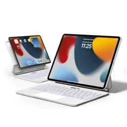 Produktbild: APPS2Car Magic Keyboard für iPad Pro 11 Zoll (1., 2., 3., 4. Generation) und iPad Air (4., 5. Generation), schwebender freitragender Ständer mit Trackpad-Tastatur mit Hintergrundbeleuchtung, Weiß