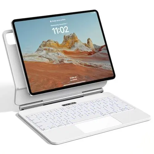 Produktbild: APPS2Car iPad Tastatur& Magic Keyboard for iPad Pro 12.9,Magnetic Floating iPad ProCase with Keyboard,Backlit BluetoothKeyboard with Trackpad for Apple iPad Pro 12.9(6th, 5th, 4th, 3rd Generation)