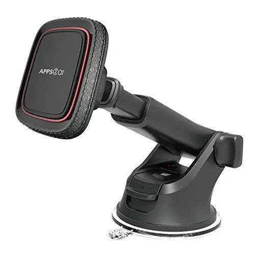 Produktbild: APPS2Car Magnet Halterung Auto, Universal-Armaturenbrett-Windschutzscheibe Industrielle Festigkeit Saugnapf Handy Halterung mit verstellbarem Teleskoparm,6 Starke Magnete,für alle Mobiltelefone