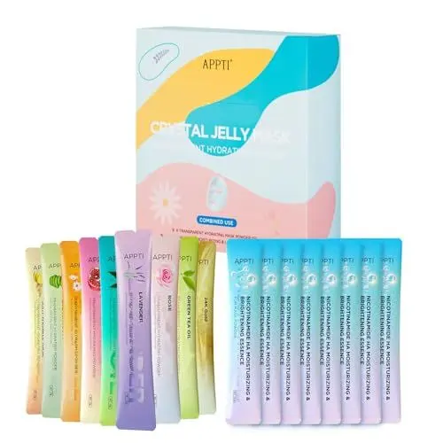 Produktbild: APPTI Peel Off Gelee Gesichtsmaske, Feuchtigkeitsspendes Gesichtsmaske Pulver, Hyaluronsäure Essenz Gesichtsmaske, DIY Hautpflege SPA Masken Set (18 Stück)