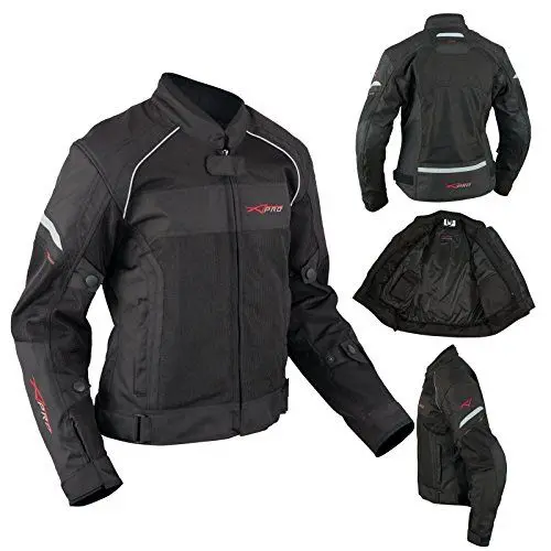 Produktbild: Motorrad Textil Damenjacke wasserdichte Atmungsaktivem Mesh Schwarz M
