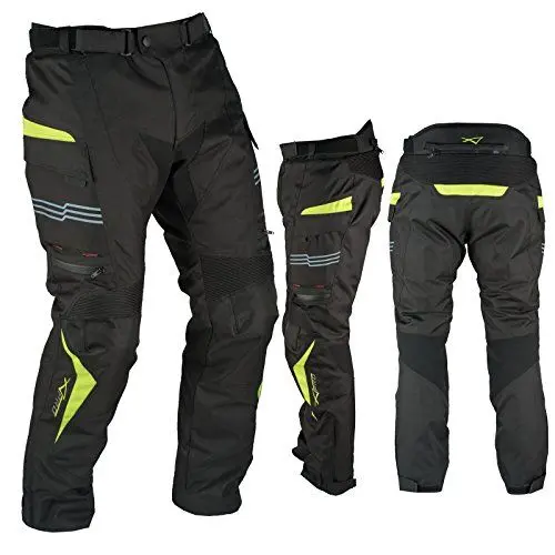 Produktbild: A-Pro Motorrad Textil Hose Wasserdichte Atmungsaktiv Reflexstreifen Fluo 44