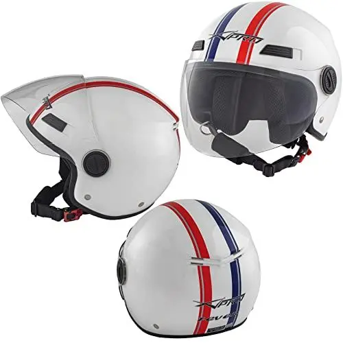 Produktbild: A-Pro Motorradhelm Helm Roller Motorrad Offenes Jet Viser ECE 22-06 Frankreich L