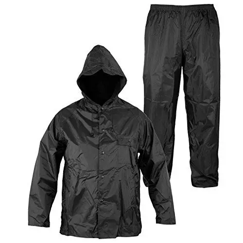 Produktbild: A-Pro Regenanzug Ganzkörper Wasserdicht Haube Herren Damen Schwarz L