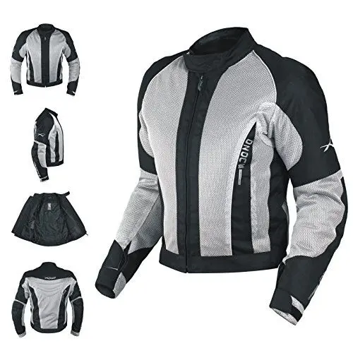 Produktbild: A-Pro Textiljacke Atmungsaktiv Mesh Durchloechert Motorrad Protektoren Grau XL