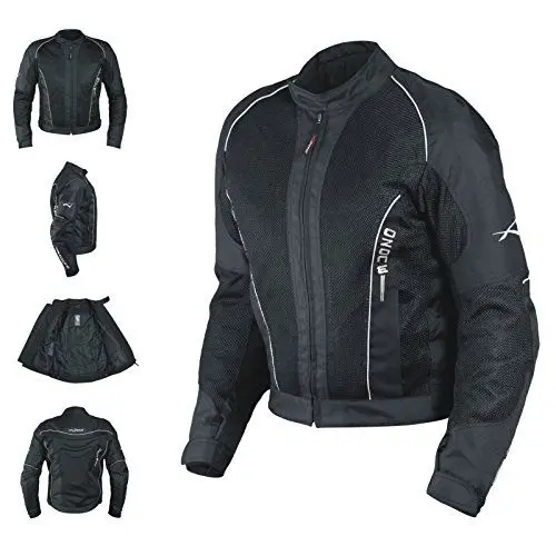 Produktbild: A-Pro Textiljacke Atmungsaktiv Mesh Durchloechert Motorrad Protektoren Schwarz M