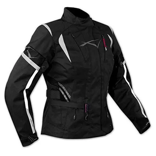 Produktbild: A-Pro Textiljacke Motorrad Damen Protektoren Thermofutter Wasserdicht Schwarz L