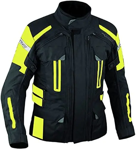 Produktbild: A-Pro Textiljacke Motorrad Thermofutter CE Protektoren Wasserdicht Fluo S
