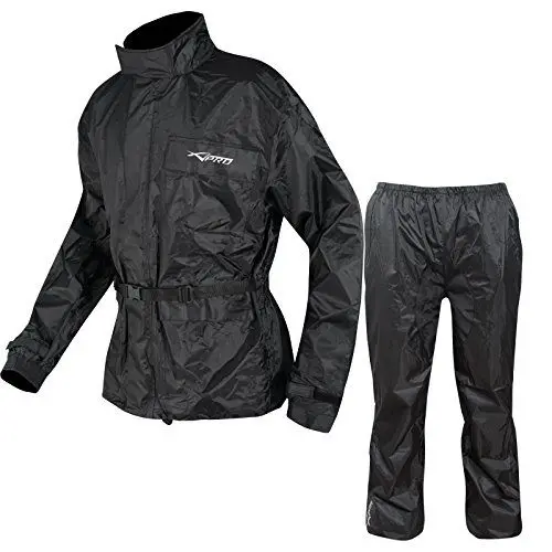 Produktbild: A-Pro Waterproof Motorbike Motorcycle 2 pc Rain Suit Trouser Jacket Scooter 3XL, Schwarz
