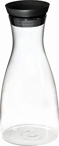 Produktbild: APS 10766 Glas-Karaffe, Ø 9,5 cm, H: 29 cm, mit Edelstahl- / Silikondecke, 1 Liter