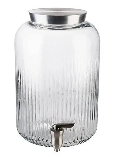 Produktbild: APS 10855 Getränkespender, 7 Liter, Glasbehälter, Edelstahl Zapfhahn, Ø 20 cm, Höhe 30,5 cm