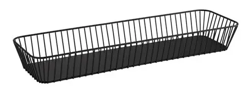 Produktbild: APS 30416 GN 2/4 Korb URBAN, Metall, schwarz, mit Antirutsch-Füßchen, 53 x 16,2 cm, Höhe 7,5 cm