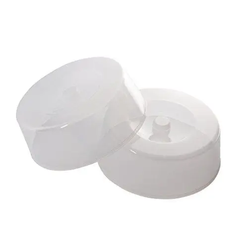 Produktbild: APS 40752 Frischhaltehauben 2er Set - Mikrowellenhauben mit Griff, Ø: 30 cm, Höhe 11 cm, spülmaschinenfest, transparent