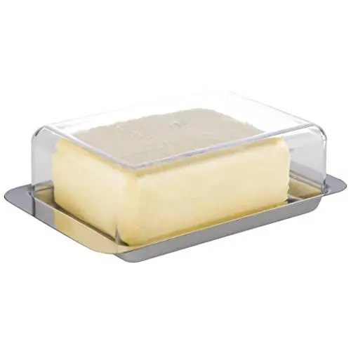 Produktbild: APS 63 Kühlschrank-Butterdose – hochwertiger Edelstahl Butter Behälter Made in Germany – langlebig und nicht rostend 16 x 9,5 x 5,5cm, nicht spülmaschinenfest