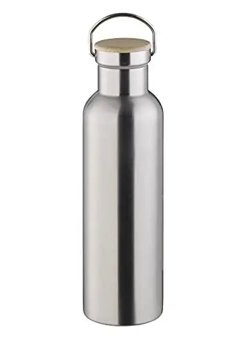 Produktbild: APS 66906 Hochwertige langlebige Edelstahl Isolierflasche/Trinkflasche mit 750 ml inkl. Tragebügel und Ersatzdichtung/auslaufsichere doppelwandige Getränkeflasche für Kinder, Freizeit & Erwachsene