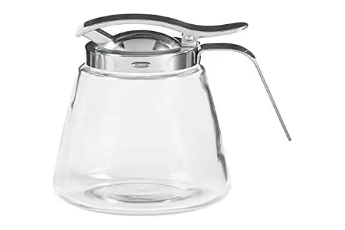 Produktbild: APS 765 Allzweckgießer, Glasgießer mit Edelstahl Schraubdeckel, Gießer für Honig, Kaffeesahne oder weitere Flüssigkeiten, 8,5 x 12 cm, 13 cm Höhe
