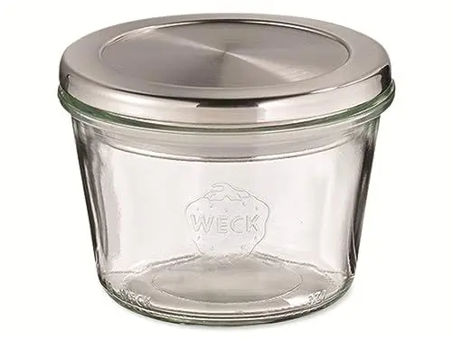 Produktbild: APS 82239 Original 2er Set WECK Gläser 370 ml, Ø 11 cm, H: 7, 5, Sturzform mit Deckel und Silikondichtung, Einmachglas, Dekoglas, Dessertglas, Vorratsglas, spülmaschinengeeignet, Transparent