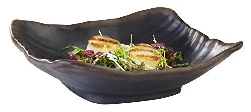 Produktbild: APS 84.114 MARONE Schüssel, Melamin, schwarz mit braunem Rand, 23,5 x 23,5 x 6,5 cm, 0,7 ltr