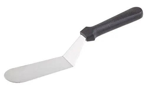 Produktbild: APS 88928 Winkelpalette BLUE - Profi-Streichmesser/Glasurmesser mit flexibler Edelstahl-Klinge und schwarzem Kunststoff-Griff, Klingenmaß 17 x 5 cm, Gesamtlänge 30 cm