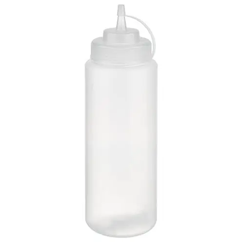 Produktbild: APS 93259 Quetschflasche, Ø 8 cm, Höhe 26,5 cm, 1.025 ml, Polyethylen, transparent, mit Schraubdeckel und Verschlusskappe