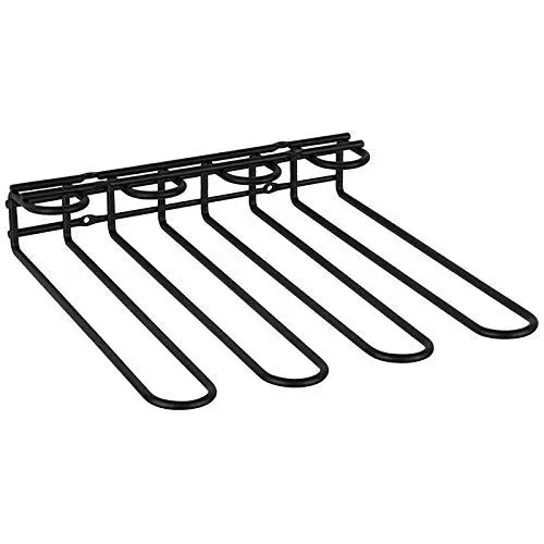 Produktbild: APS 93399 Gläserschiene, 29,5 x 32 x 6 cm, hochwertiger Gläserhalter aus verchromtem Weinglashalterung für 12 Gläser, Halter zum Aufhängen von Gläsern für Hausbar, Küche, Bar, Restaurant, schwarz