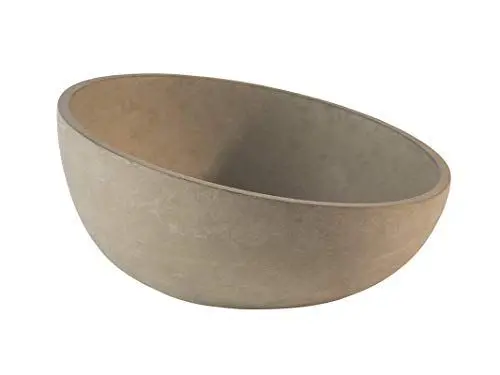 Produktbild: APS Schale „Element“ – Hochwertige Schale aus Beton mit möbelschonender Unterseite – Stapelbar und mit der Abmessung Ø: 22 x H: 6 cm / 10,5 cm für 1,1 Liter, rund und abgeschrägt