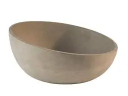Produktbild: APS Schale „Element“ – Hochwertige Schale aus Beton mit möbelschonender Unterseite – Stapelbar und mit der Abmessung Ø: 29,5 x H: 8,5 cm / 14,5 cm für 2,5 Liter, rund und abgeschrägt