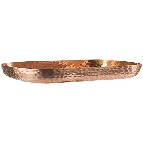 Produktbild: APS Schale aus Aluminium mit gehämmerter, kupferner Oberfläche für u.a. kalte und warme Speisen, 23,0 x 15,5 cm, 1,4 ltr.