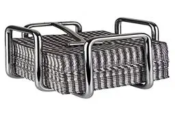 Produktbild: APS Serviettenhalter „Hero“, Edelstahl Serviettenständer, Halter für ca. 65 Cocktailservietten, inklusive Beschwerer, 14,5 x 14,5 cm, 10 cm Höhe