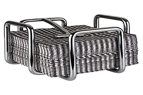 Produktbild: APS Serviettenhalter „Hero“, Edelstahl Serviettenständer, Halter für ca. 65 Cocktailservietten, inklusive Beschwerer, 14,5 x 14,5 cm, 10 cm Höhe