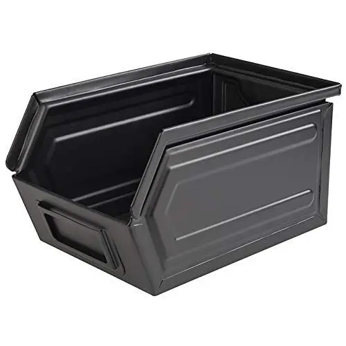 Produktbild: APS Snackbox „Industrial“ - Schwarze Metallbox mit Beschriftungsfach, B x T x H: 15,5 x 23,5 x 13 cm, Fast Food Box, spülmaschinenfest, stapelbar