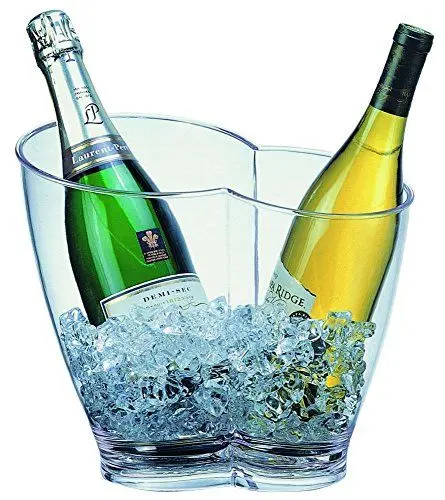 Produktbild: APS Wein- / Sektkühler, Kühler, Flaschenkühler, glasklar, für zwei Flaschen, 21,3 x 30,7 cm, 26 cm Höhe, für 4 l Volumen