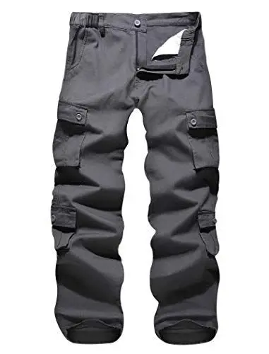 Produktbild: APTRO Herren Cargo Hose Camouflage Hose Arbeitshose Outdoor Lange Baumwolle Leichte Hose mit 8 Tachen LT02 Grau 34