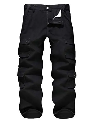 Produktbild: APTRO Herren Cargo Hose Camouflage Hose Arbeitshose Outdoor Lange Baumwolle Leichte Hose mit 8 Tachen LT02 Schwarz 38