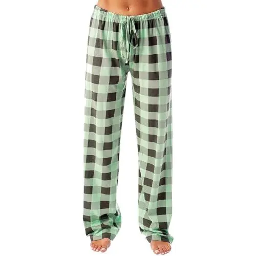 Produktbild: AQ899 Damen Pelz Ledermantel Lässige Heimhose Für Damen mit Karomuster Und Kordelzug Sexy Hose Damen