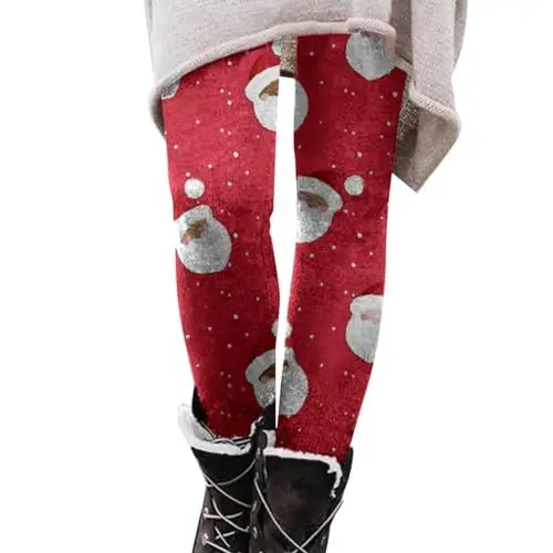 Produktbild: AQ899 Damen Regenjacke Damen Winter Weihnachten Bedruckte Warme Urlaubshose Freizeithose Damen Fitness Hose