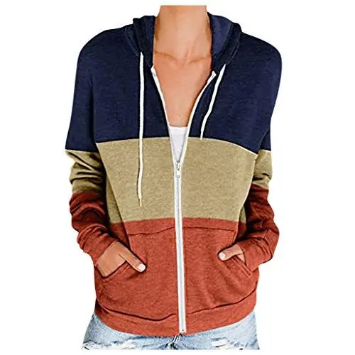 Produktbild: AQ899 Lange Manteljacke - Fleecegefütterte Reißverschlusstaschen Am Körper Taschenvolle Jacke Ärmellänge Kapuzen-Jacke Mit Reißverschluss Kuscheljacke Damen