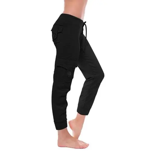 Produktbild: AQ899 Langer Mantel Für Frauen Jogginghose Für Damen, Yogahose mit Taschen, Joggerhose, Lockere, Bequeme Jogginghose mit Kordelzug Wanderkleidung Damen Hose
